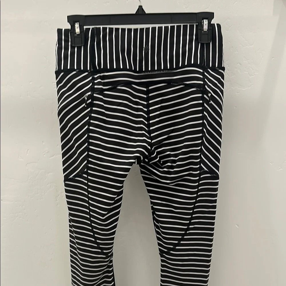 Athleta Black and White Striped Leggings - Picture 5 of 5